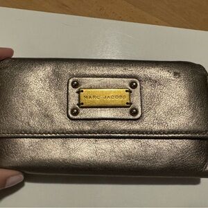 Marc Jacobs Bronze Wallet with Gold Logo
